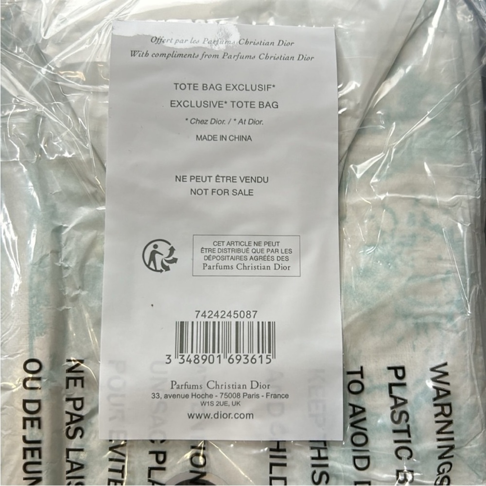 Christian Dior Dioriviera Linen Cotton Blend Tote Turquoise 2024 NEW Authentic - Picture 5 of 6
